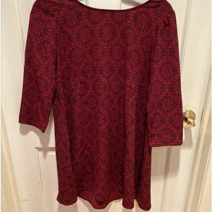 Mimi Chica Red Tunic 3/4 Sleeve Blouse - Size M